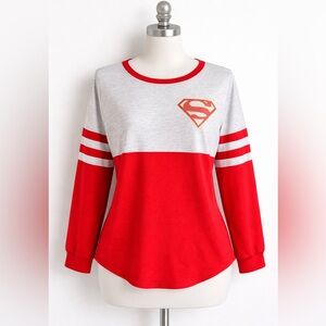 Superman Juniors Size 11/13 Red and Gray Long Sleeve Shirt